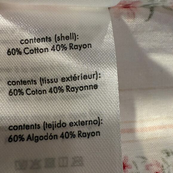 WeWoreWhat Floral Stripe Long Sleeve Pajama Top Ivory Pink Rose Size M - Picture 5 of 8